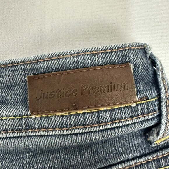 Justice Girls Premium Denim Jean Shorts 12R Medium Wash Classic Fit - Picture 3 of 6